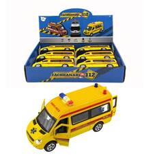 Auto AMBULANCE/baterie/světlo, zvuk/zpětný chod/15cm/Teddies