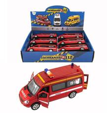 Auto HASIČI/baterie/světlo, zvuk/zpětný chod/15cm/Teddies