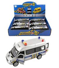 Auto POLICIE/baterie/světlo, zvuk/zpětný chod/15cm/Teddies