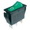 Přepínač kolébkový 2pol./3pin ON-OFF 250V/15A pros. zelený 02620022