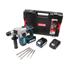 Kladivo kombi pneu AKU SDS PLUS bezuhlík. 18V+2 baterie 5.0 Ah+nabíječka 2.4 A+box XTline