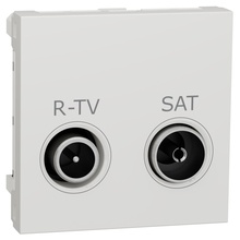 Zásuvka TV-R/SAT průběžná Schneider Electric Nová Unica NU345618, 11 dB 2M, bílá