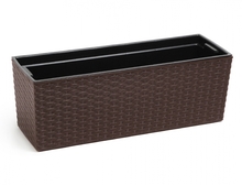 Truhlík BEGONIA RATTAN 56x19x19cm/tm.hnědá