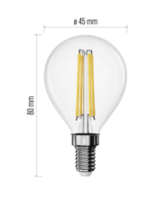 LED žárovka Filament Mini Globe / E14 / 5,9 W (60 W) / 806 lm / teplá bílá ZF1D42