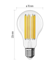 ZF5D82 LED žárovka Filament A70 E27 18W (150W) 2452lm teplá bílá