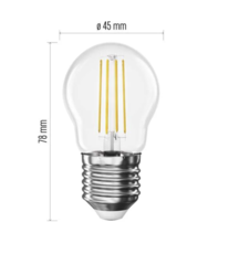 ZF6D43 LED žárovka Filament Mini Globe  E27  5,9W (60W) 806lm neutrální bílá