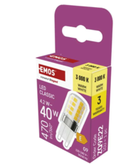 LED žárovka Classic JC G9  4,2W (40W) 470lm teplá bílá ZQ9E22