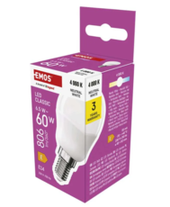 LED žárovka Classic Mini Globe / E14 / 6,5 W (60 W) / 806 lm / neutrální bílá ZQ1E43