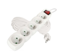 Prodlužovací kabel s vypínačem 5 zásuvky 10m bílý P1510