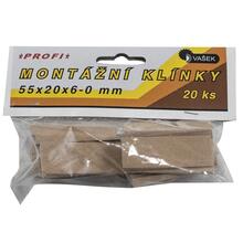 Klínky montážní dřevěné podlahové 55x20x6-0mm, 1bal/20ks