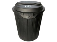 Popelnice 60L s víkem kulatá černá UH