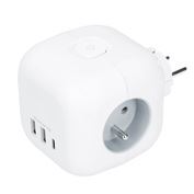 Solight P110C rozbočka kostka 3x 16A +USB, A+C  vypínač