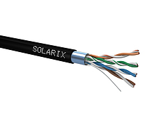 Kabel datový SOLARIX SXKD-5E-FTP-PE, CAT5E, FTP, PE, Fca, 305m, venkovní, černý