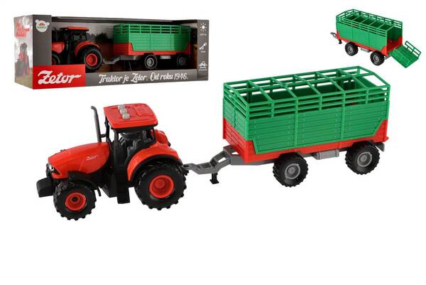 Traktor ZETOR /setrvačník/s vlekem/zvuk, světla/zelený/36cm 1