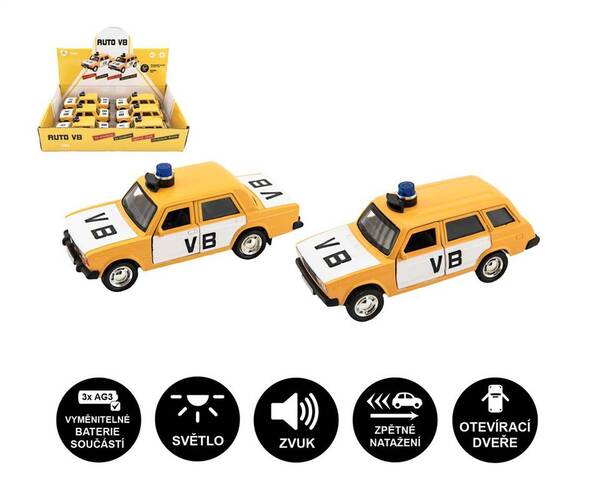 Auto VB kov/plast/setrvačník /světlo, zvuk/Teddies 1