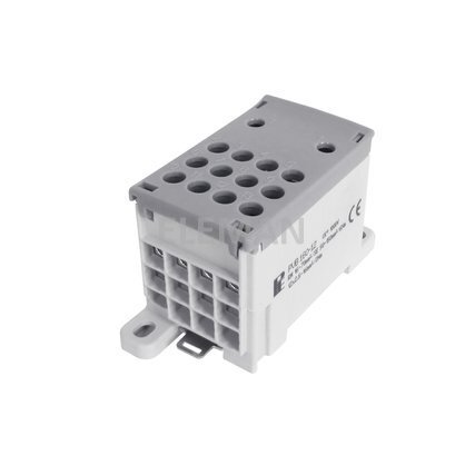 Blok pro rozdělení fází PVB 160-12, 1pól., AL/CU, 160A, 1000V, šedý, na DIN 1