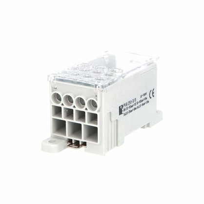 Blok pro rozdělení fází PVB 250-3/8, 1pól., AL/CU, 250A, 690V, šedý, na DIN 1