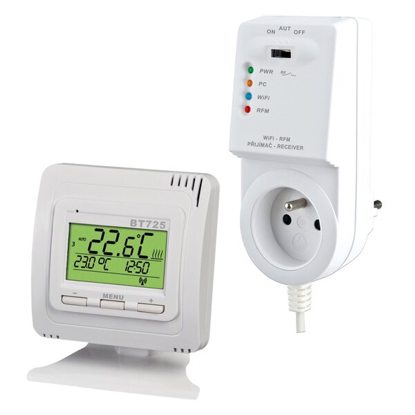 Bezdrátový termostat s WiFi modulem
BT725 WiFi Bezdrátový termostat s WiFi modulem
BT725 WiFi 1