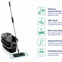 Set CLEAN TWIST M Ergo Black LEIFHEIT 2