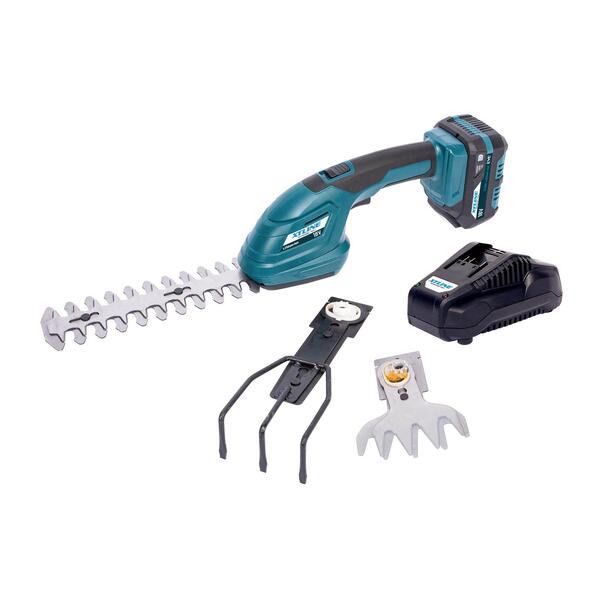 Nůžky zahradní AKU 3v1 + baterie 2.0 Ah + nabíječka 2.4A, XTLine XT102877-1B2 1