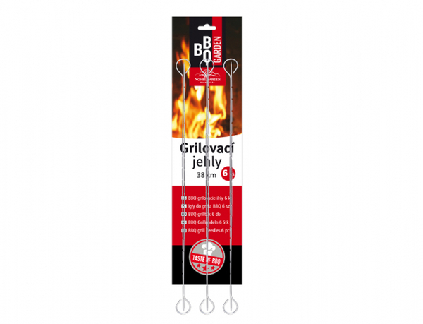Jehla grilovací 38cm 6ks BBQ 1