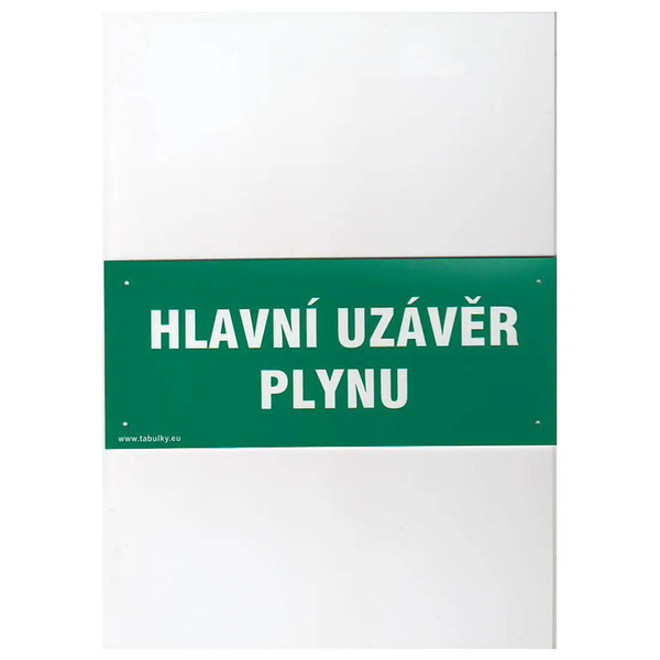 Tabulka HLAVNÍ UZÁVĚR PLYNU 210x87mm 1