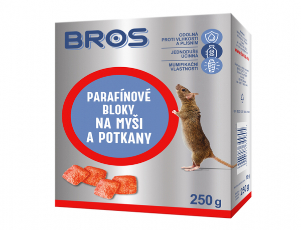 Bros - Parafínové bloky na Myši a potkany 250g Bros - Parafínové bloky na Myši a potkany 250g 1