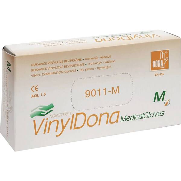 Rukavice vinyl jedn.bezpudr. M 100ks průhledné 1