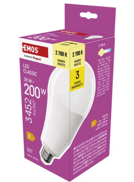 ZQ5E91 LED žárovka Classic A95 E27 28W (200W) 3452lm teplá bílá 1