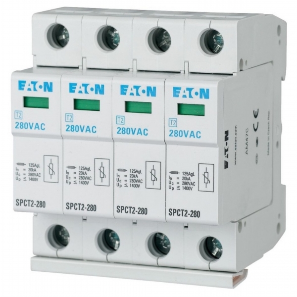SPCT2-280/4 Svodič přepětí třídy T2 (II C) modulový 4pól Un=280V EATON 167596 1