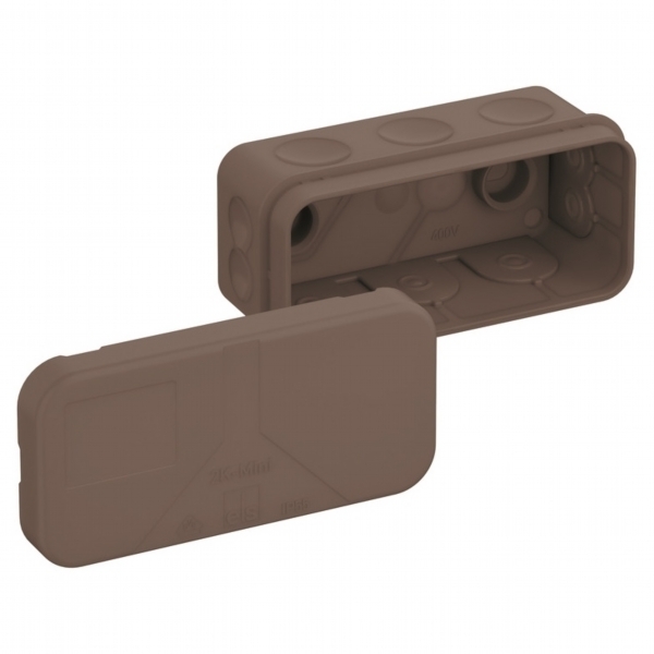 SPELSBERG rozbočovací krabice 2K-MINI-L/BR 25 HNĚDÁ IP55 89x43x38mm 34400801 1
