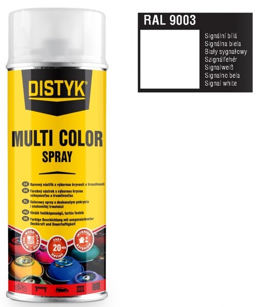 Sprej Primer color bílá (RAL9003) 400ml DISTYK 1