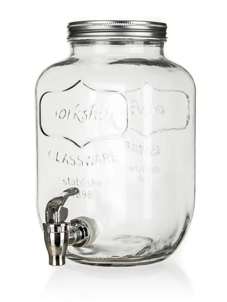 Láhev 4000ml skleněná s kohoutkem, kov.víčko 1