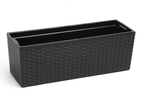 Truhlík BEGONIA RATTAN 56x19x19cm/černá 1