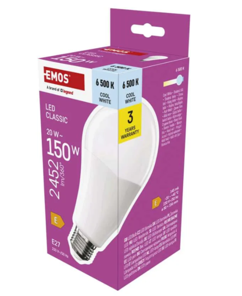ZQ5E84 LED žárovka Classic A80 E27 20W (150W) 2452lm studená bílá 1
