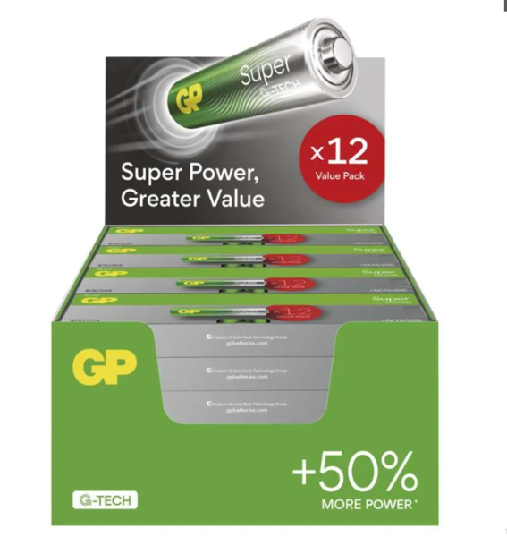 Alkalická baterie GP SUPER AA (LR6) bal/12ks 1