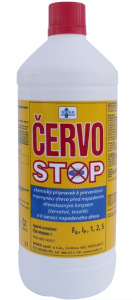 Červostop antiparazitní impregnace dřeva proti hmyzu 1L Hokr Červostop antiparazitní impregnace dřeva proti hmyzu 1L Hokr 1