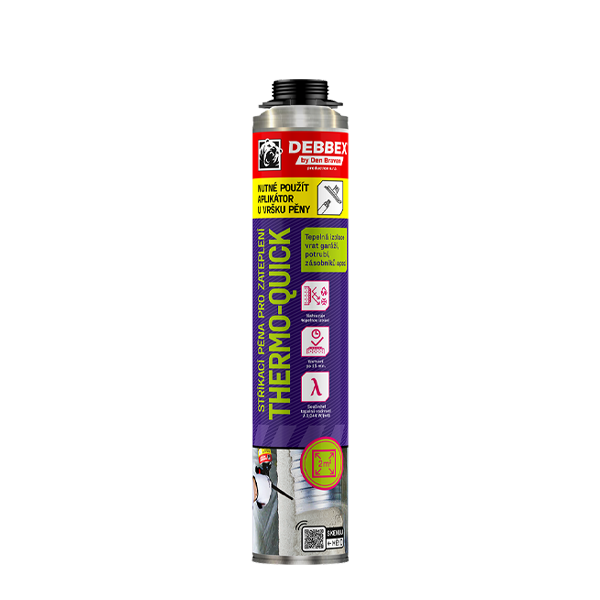 Pěna stříkací THERMO-QUICK pro zateplení izolace 750ml DEBBEX 1