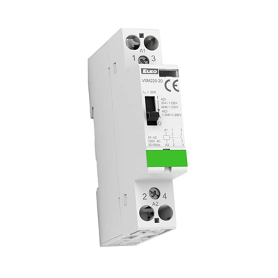 VSM220-02 230V AC Instalační stykač s manuálním ovládáním 2x20A 1