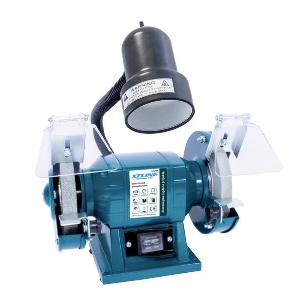 Bruska stol. dvoukotouč. 150W, 125 mm + lampa 40W, XTLine XT106395 1