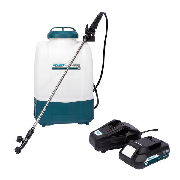 Postřikovač zádový 18V + baterie 2.0Ah + nabíječka 2.4A, XTLine XT102940-1B2 1