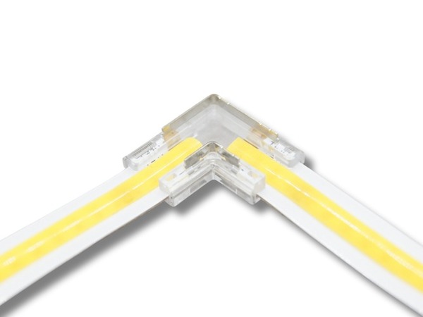 Rohová spojka pro 10 mm jednobarevné LED pásky, 2 piny, 6A Rohová spojka pro 10 mm jednobarevné LED pásky, 2 piny, 6A 1