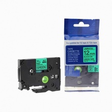 Kompatibilní páska s Brother TZ2-731/TZe-731, 12mm x 8m, černý tisk/zelený podklad
