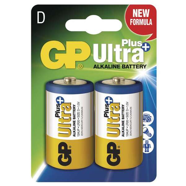 Alkalická baterie GP Ultra Plus D (LR20) B1741 1